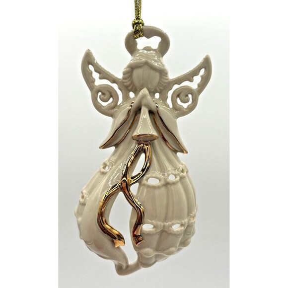 Lenox‎ Angel of The Sea Christmas Holiday Ornament Porcelain 24K Gold Paint Trim - Picture 7 of 11